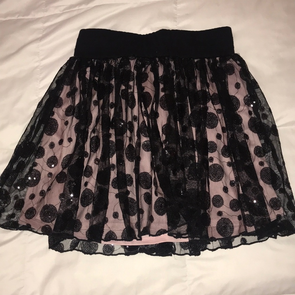 Never Worn light pink with black polka dots  skirt